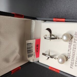 Elegant Silver Pearl Earrings